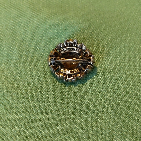 Hollycraft Multi-colored Rhinestone Brooch From 1950 - Picture 2 of 3